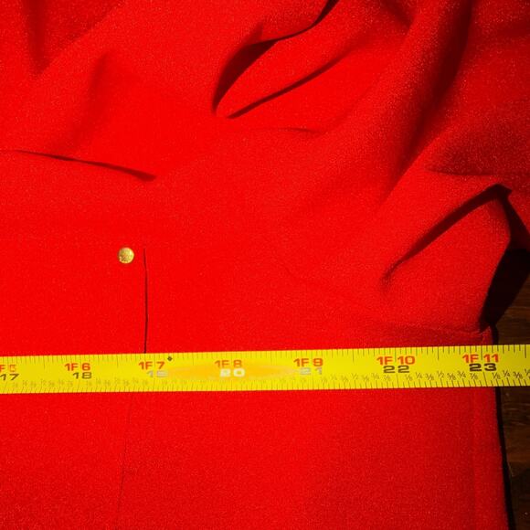 Calvin Klein Red Roll-Tab Sleeve Blouse | XL | Button Front | Classic Office Top - Picture 4 of 6